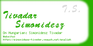 tivadar simonidesz business card